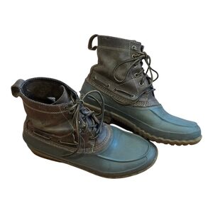 Sperry Men’s Size 8.5 M Duck Boots Leather Rubber Lace Up Waterproof STS13460